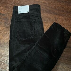 ANN TAYLOR LOFT soft black velvet skinny high rise Reg fit pants size 14 (32)